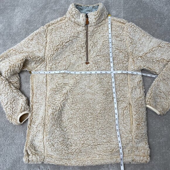 Nordic Fleece The Victoria Sherpa Pullover in Oatmeal Quarter Zip Sweater Large - Picture 15 of 15